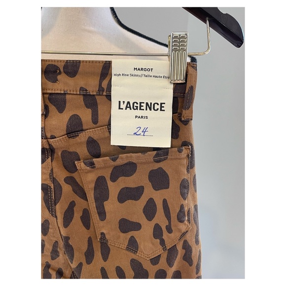 NWT L'Agence Margot Spot High-Rise Ankle Skinny Animal Print Jeans - Picture 4 of 5